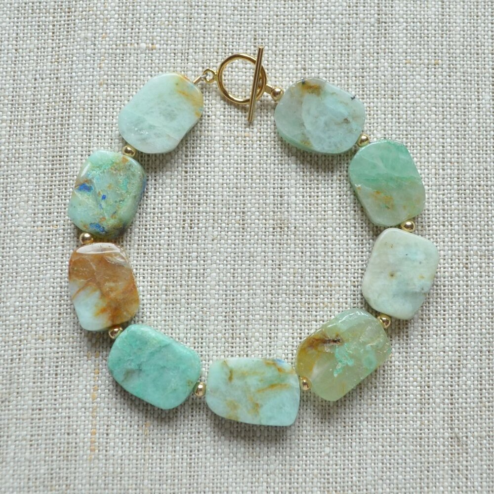 Chunky Chrysoprase Beaded Bracelet - Made in Canada